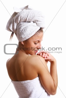 Beautiful girl in towel
