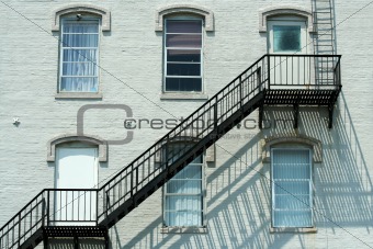 Fire escape on the side of a building