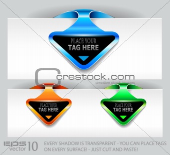 arrow paper tag with space for your text