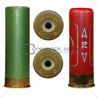 shotgun cartridges isolated over white