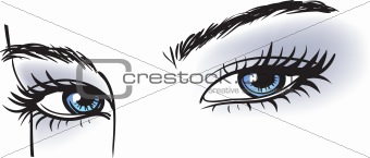 female blue eyes