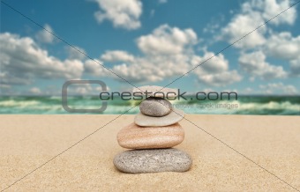 pyramid with five stones
