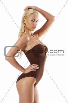 young woman in swimsuit