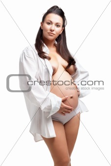 Beautiful adult pregnant woman