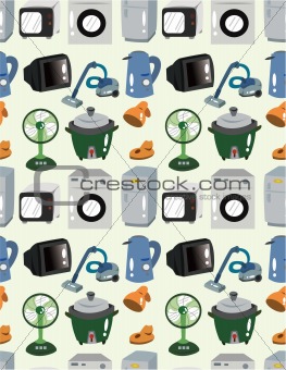 cartoon Home Appliances seamless pattern