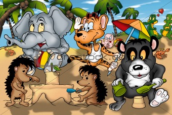 Animals on the Beach