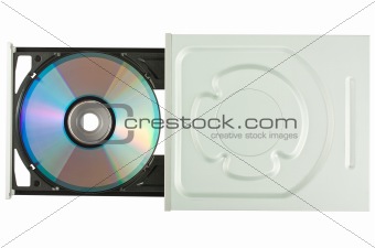 DVD drive with disk, top view