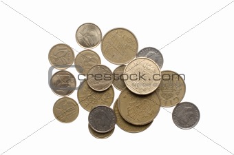 Pile of old spanish coins