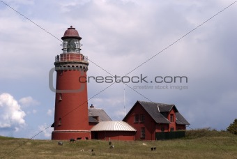 Lighthouse and buildings