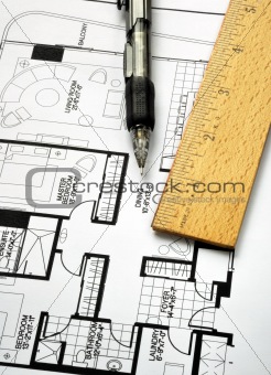 Drawing the floorplan with a pen and ruler