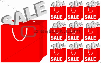 Set of Shopping Bags / Sale Icons