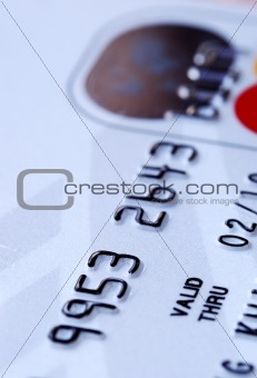 Close up view of a credit card