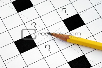 Crossword puzzle with many question marks concepts how to solve the problem