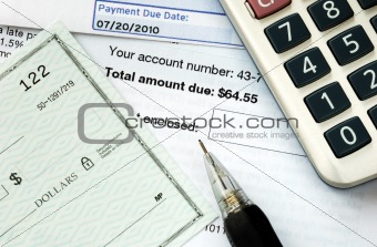 Write a check to pay the bills on time