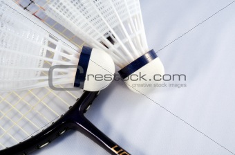 Badminton shuttlecock and racket concepts of sports