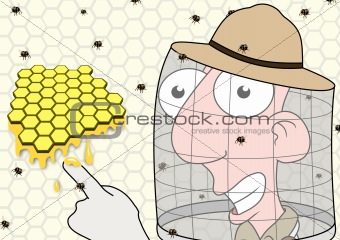 Beekeeper pointing
