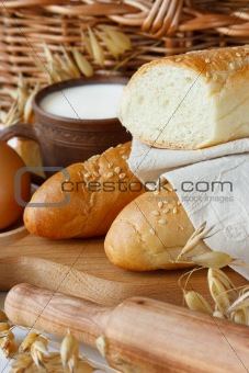 Bread and milk.