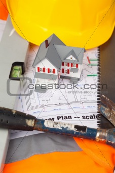 Tools and miniature house