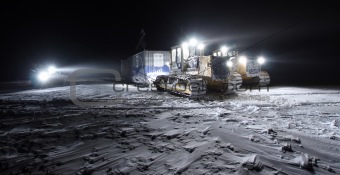 Towing  van-building in tundra