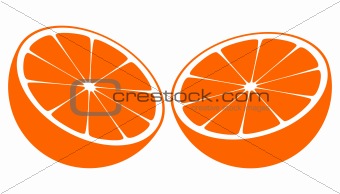 Orange Bisected In Half