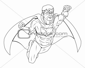 Monochrome Superhero Illustration
