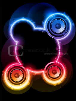 Disco Speaker with Neon Rainbow Circle