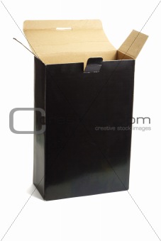 Open black paper box