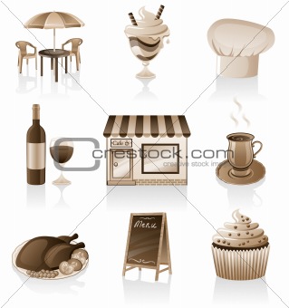 Cafe icon set.  