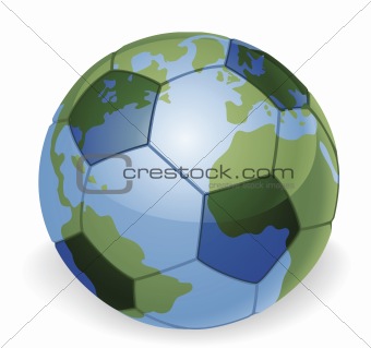 World globe soccer ball concept