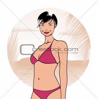 abstract girl on summer background