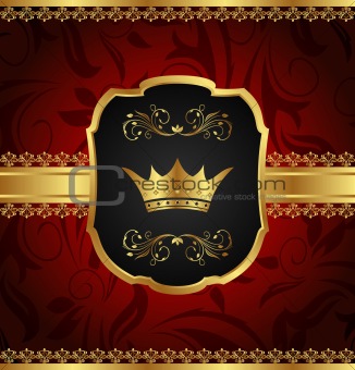 golden vintage frame with crown