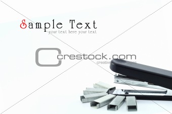 new black stapler on a white background