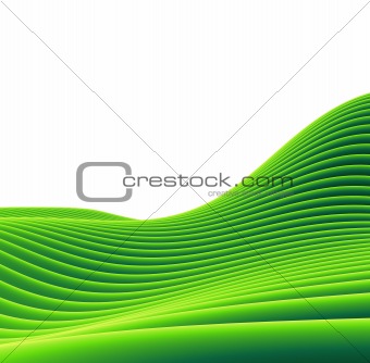 3d render of a green tube sloping landscape