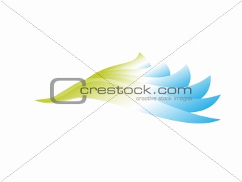 Abstract Wing Design in Green and Blue