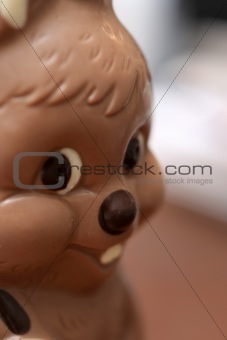 Smiling chocolate easter bunny