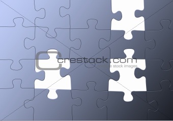 blue puzzle, missing parts