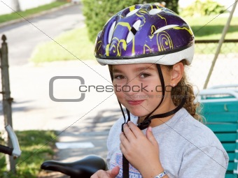 Cute girl in a helmet