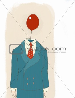 Businessman with balloon