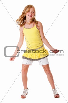 Fun and dancing girl