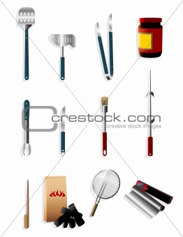 cartoon barbeque party tool icon