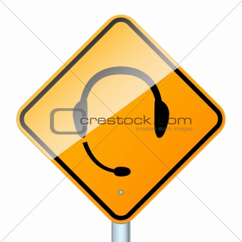 Hands free road sign isolated