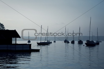boats early morning mood
