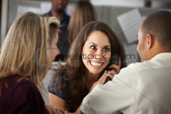 Excited Woman on Phone