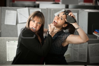 Office Workers Fighting
