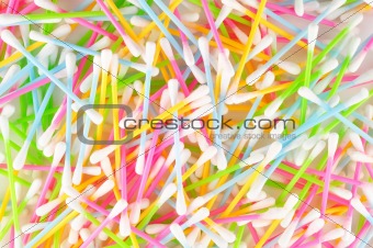 colorful cotton swabs