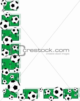 L, Alphabet Football letters made of soccer balls and fields