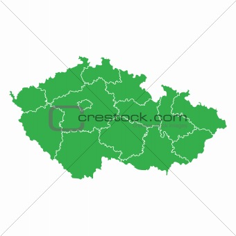 Czech Republic map green ecological
