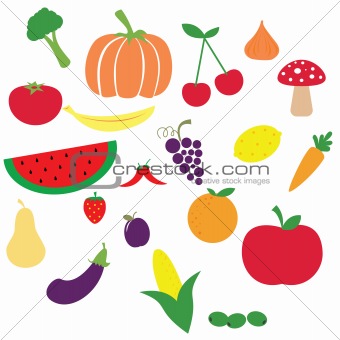 vegetable and fruit set