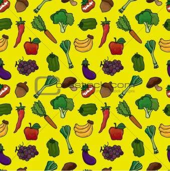 Fruits and Vegetables  seamless pattern
