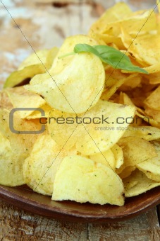 pile of ruffled potato chips